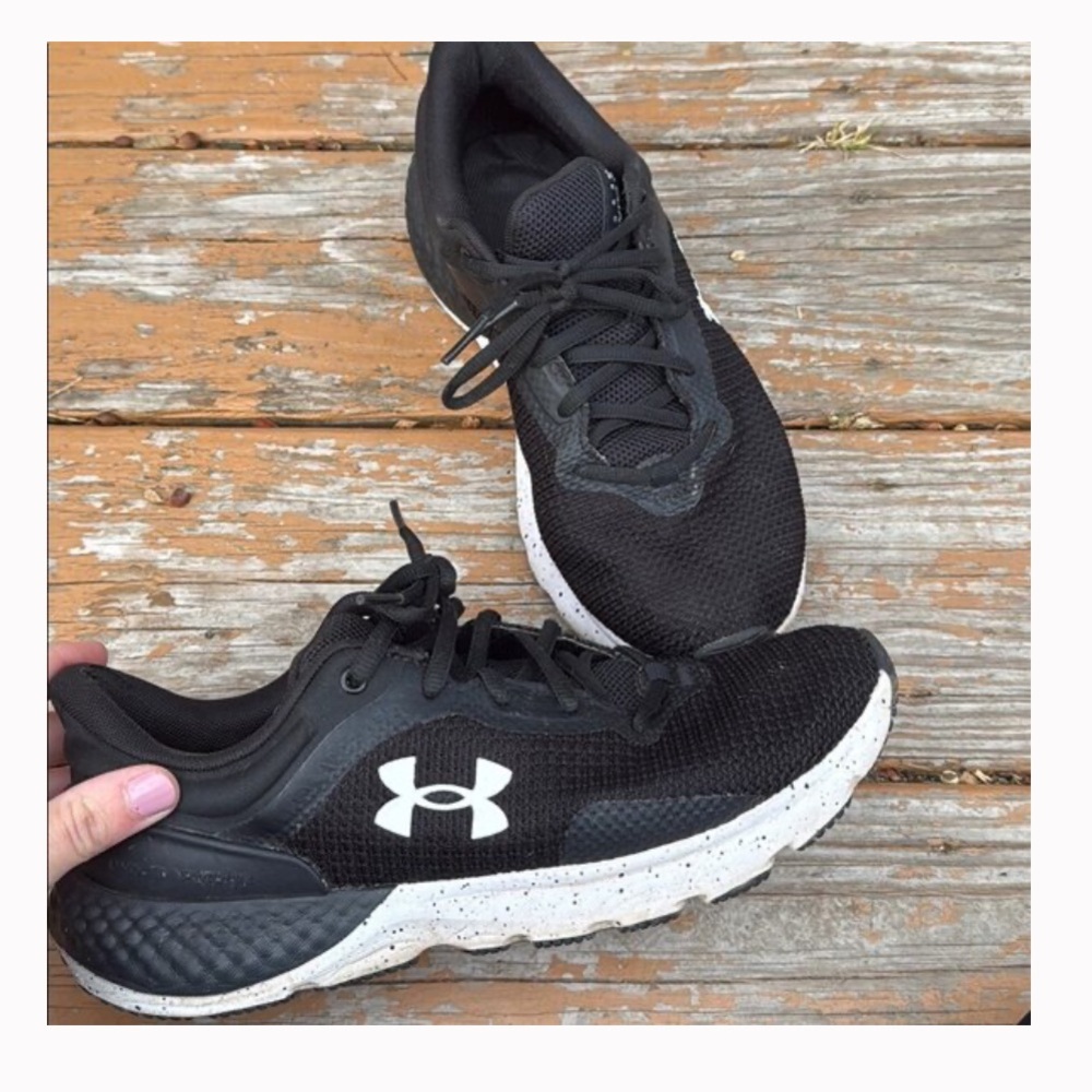 Under Armour Black and White Running Sneakers